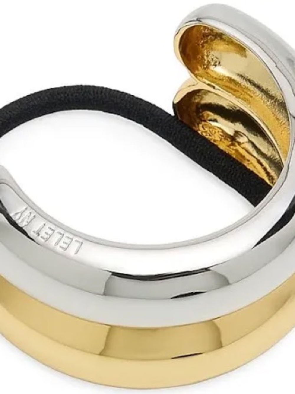 Lelet NY MIXED METAL DOUBLE ARCH PONY HAIR CUFF Gold and Silver Band NWT - Picture 11 of 11